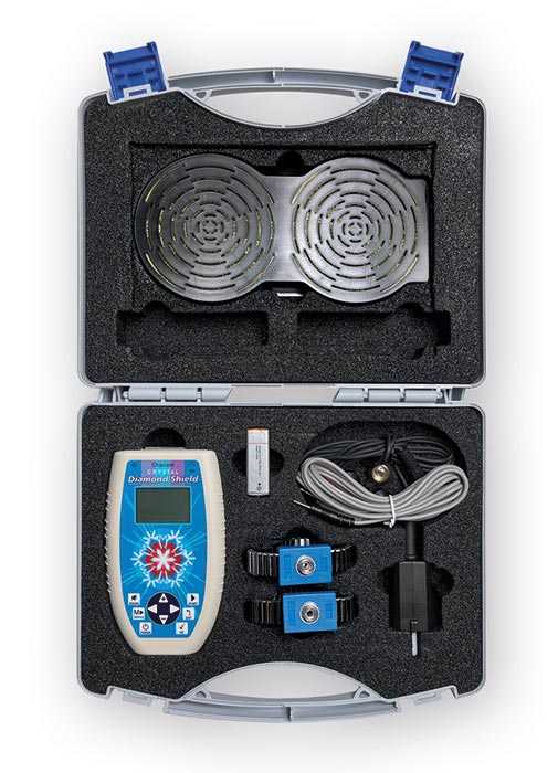 Multifrequenz Zapper Diamond Shield Crystal mit Fraktal-Verstärker im Koffer